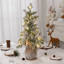 Árvore de Natal de Mesa Artificial com Neve e Luz