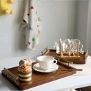 Bandeja Decorativa de Madeira Retangular com Alça - Loja Sem Barreiras