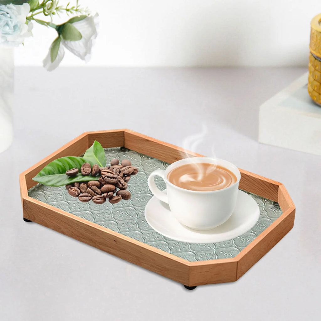 Bandeja de Vidro Organizadora com Base Floral - Loja Sem Barreiras