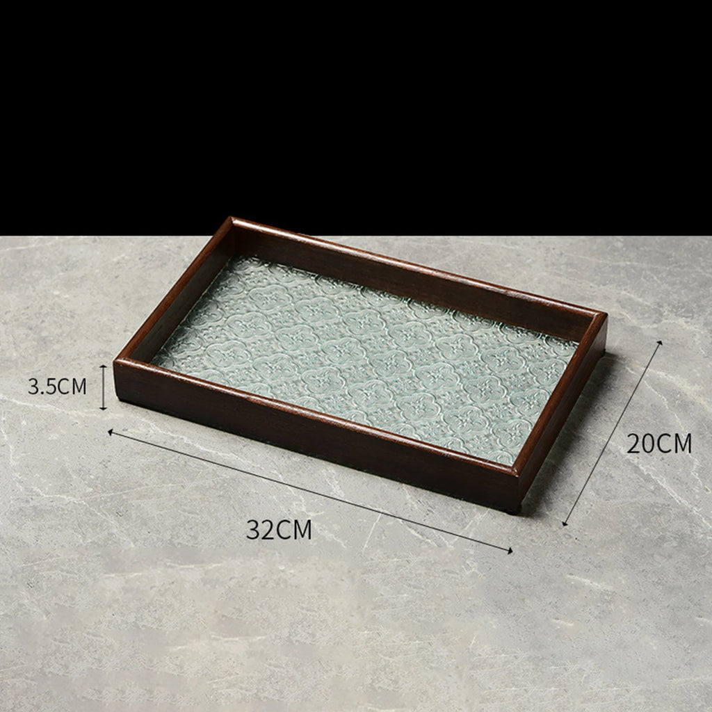 Bandeja de Vidro Organizadora com Base Floral - Loja Sem Barreiras