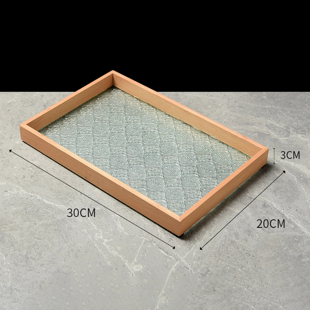 Bandeja de Vidro Organizadora com Base Floral - Loja Sem Barreiras