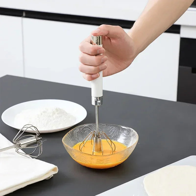 Batedor de Ovos Inox Mixer de Mão Semi Automático - Loja Sem Barreiras
