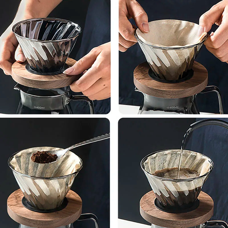 Bule de Café Vidro Borossilicato Coador de Café Hario V60 - Loja Sem Barreiras