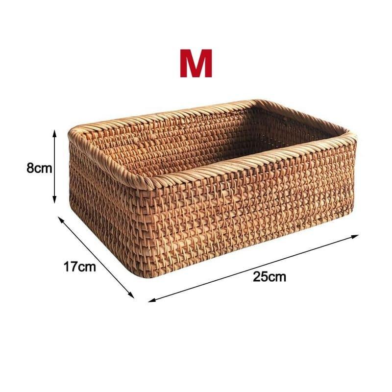 Cesto de Palha Rattan Feito a Mão - Loja Sem Barreiras