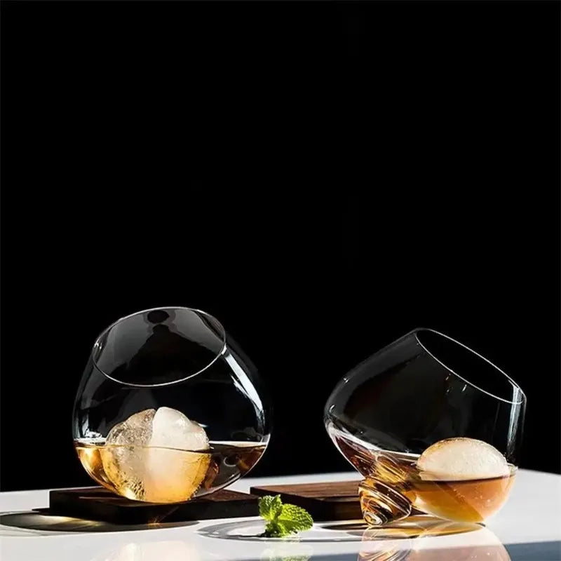 Copo de Whisky Cristal Barriga Rotativo - Loja Sem Barreiras