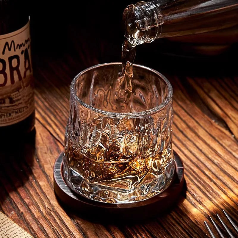 Copo de Whisky Cristal com Base Rotativo - Loja Sem Barreiras