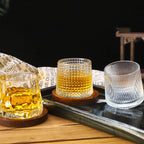 Copo de Whisky Cristal com Base Rotativo - Loja Sem Barreiras