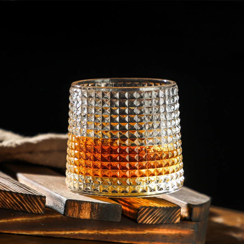 Copo de Whisky Cristal com Base Rotativo - Loja Sem Barreiras
