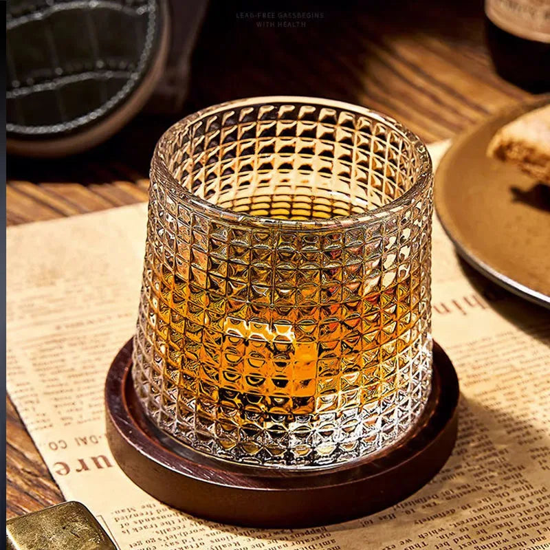 Copo de Whisky Cristal com Base Rotativo - Loja Sem Barreiras