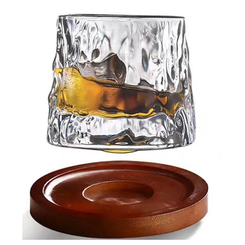 Copo de Whisky Cristal com Base Rotativo - Loja Sem Barreiras