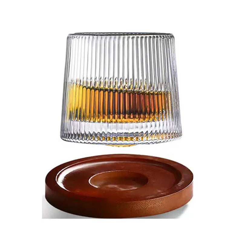 Copo de Whisky Cristal com Base Rotativo - Loja Sem Barreiras