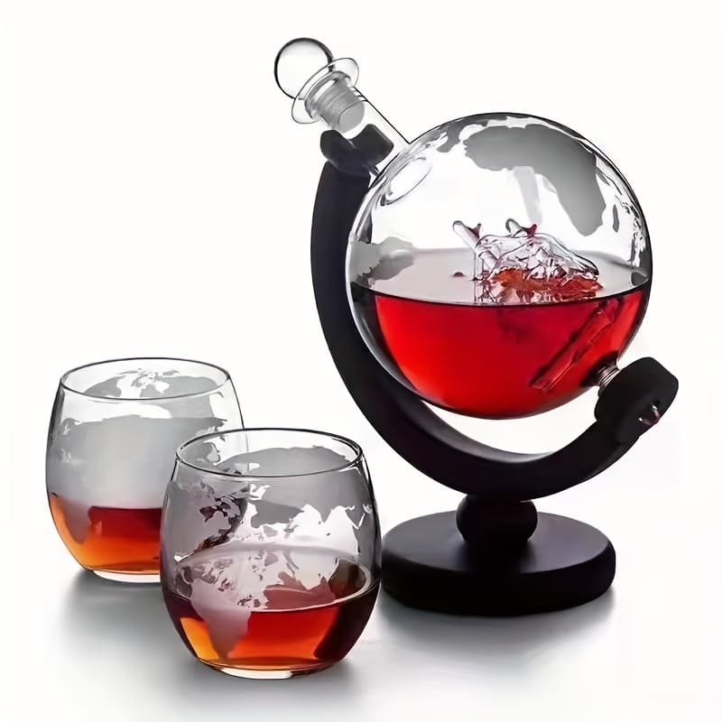 Decanter Whisky Globo Conjunto Recipiente de Vidro - Loja Sem Barreiras