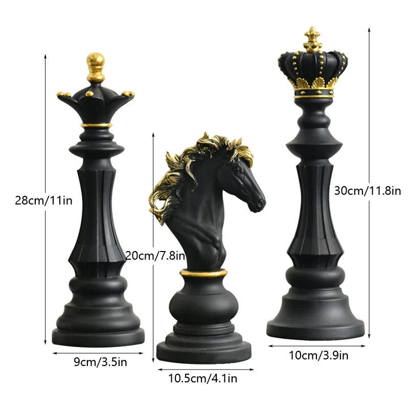 Decoração de Mesa Resina Estátua Peças de Xadrez - Loja Sem Barreiras