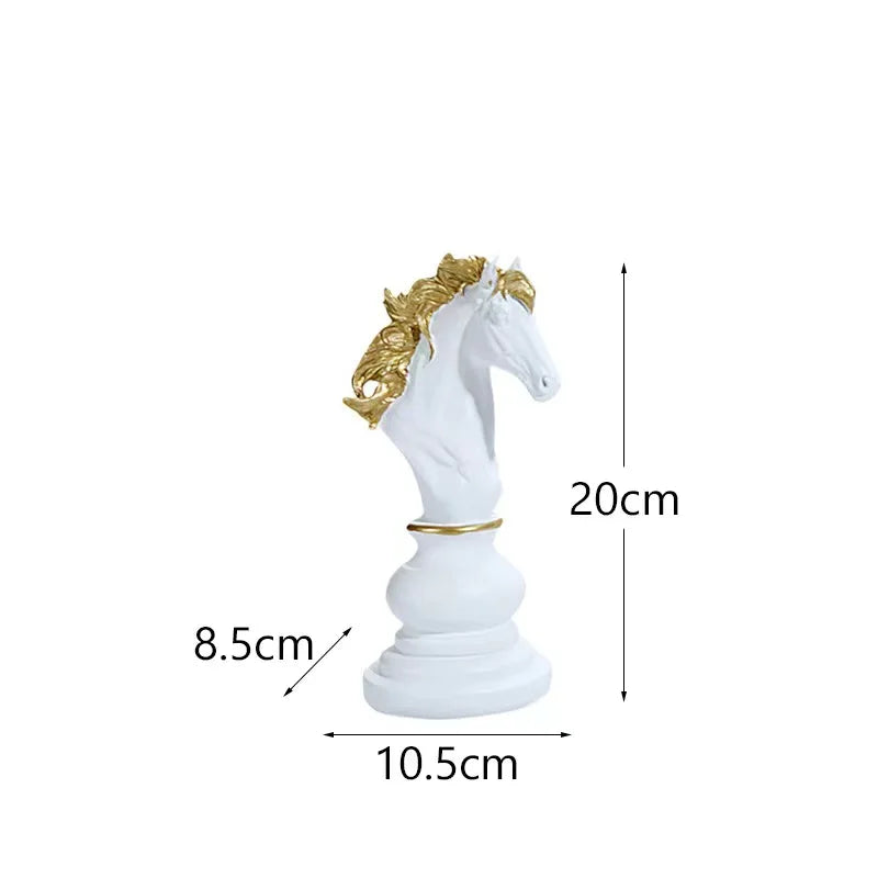 Decoração de Mesa Resina Estátua Peças de Xadrez - Loja Sem Barreiras