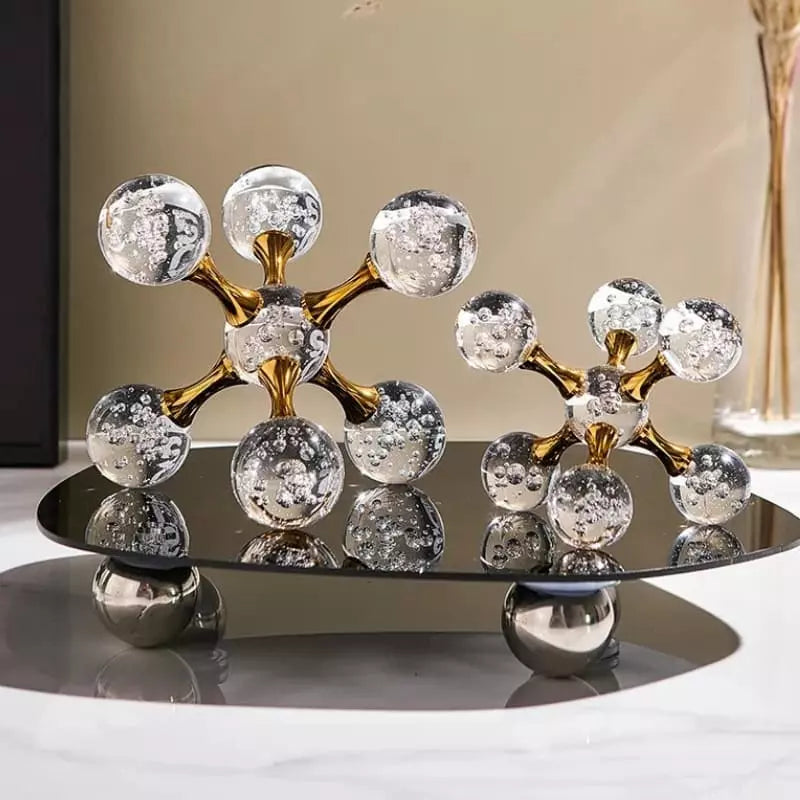 Decoração de Mesa de Cristal Moderna Ornamento Molécula - Loja Sem Barreiras