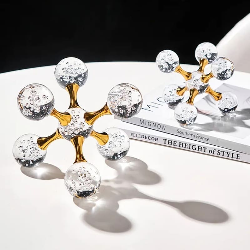 Decoração de Mesa de Cristal Moderna Ornamento Molécula - Loja Sem Barreiras
