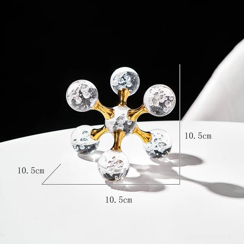 Decoração de Mesa de Cristal Moderna Ornamento Molécula - Loja Sem Barreiras