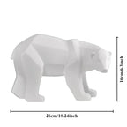 Escultura Decorativa de Urso Polar Geométrico em Resina - Loja Sem Barreiras