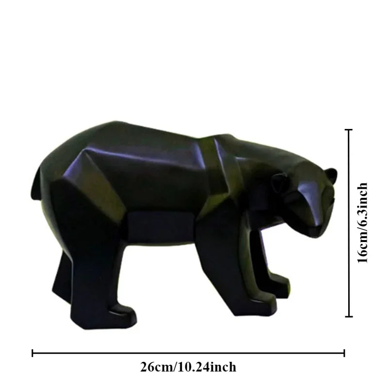 Escultura Decorativa de Urso Polar Geométrico em Resina - Loja Sem Barreiras