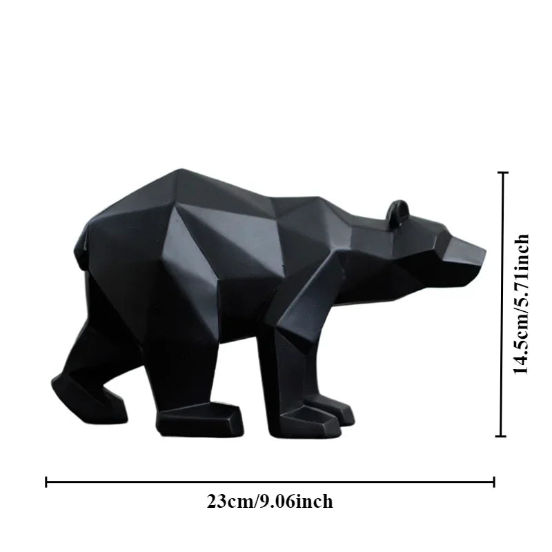 Escultura Decorativa de Urso Polar Geométrico em Resina - Loja Sem Barreiras