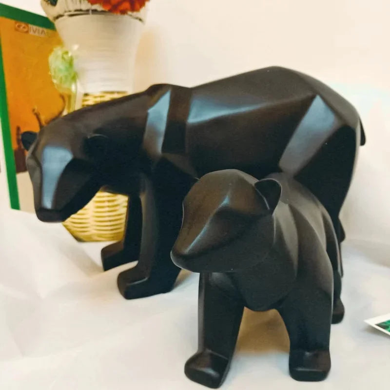 Escultura Decorativa de Urso Polar Geométrico em Resina - Loja Sem Barreiras