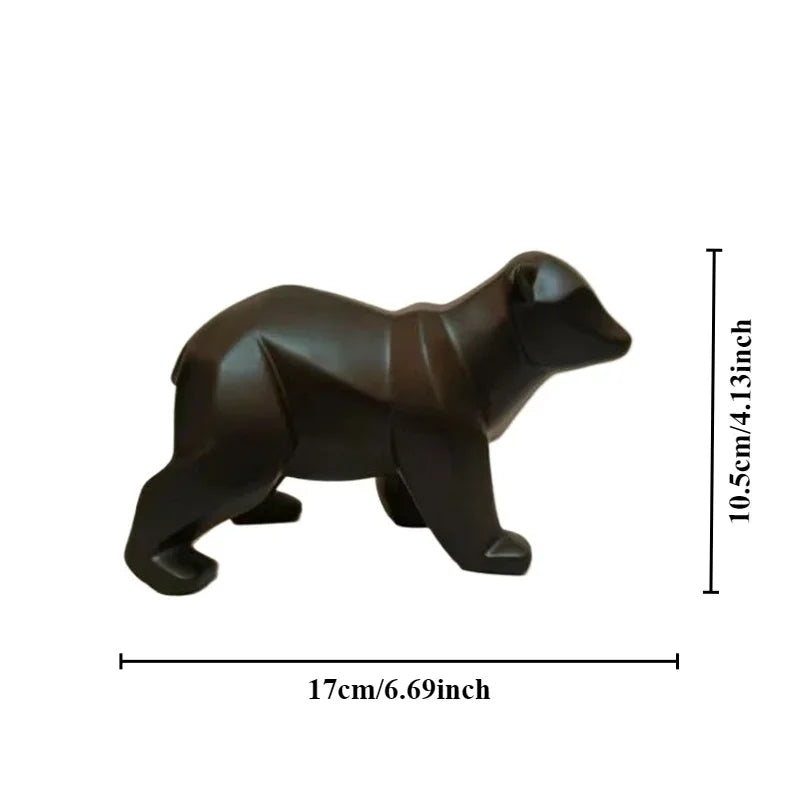 Escultura Decorativa de Urso Polar Geométrico em Resina - Loja Sem Barreiras