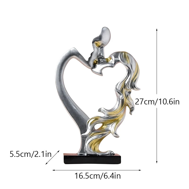 Escultura Nórdica em Resina de Casal se Beijando - Loja Sem Barreiras