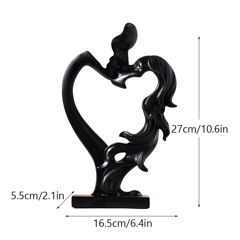 Escultura Nórdica em Resina de Casal se Beijando - Loja Sem Barreiras