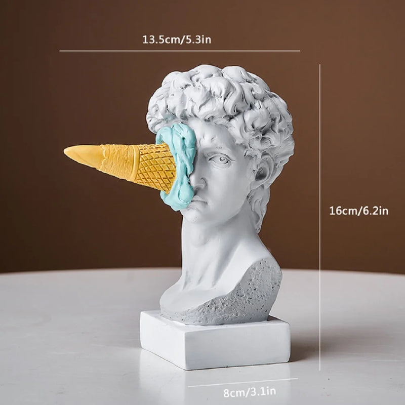 Escultura em Resina David de Sorvete Pós-moderno - Loja Sem Barreiras