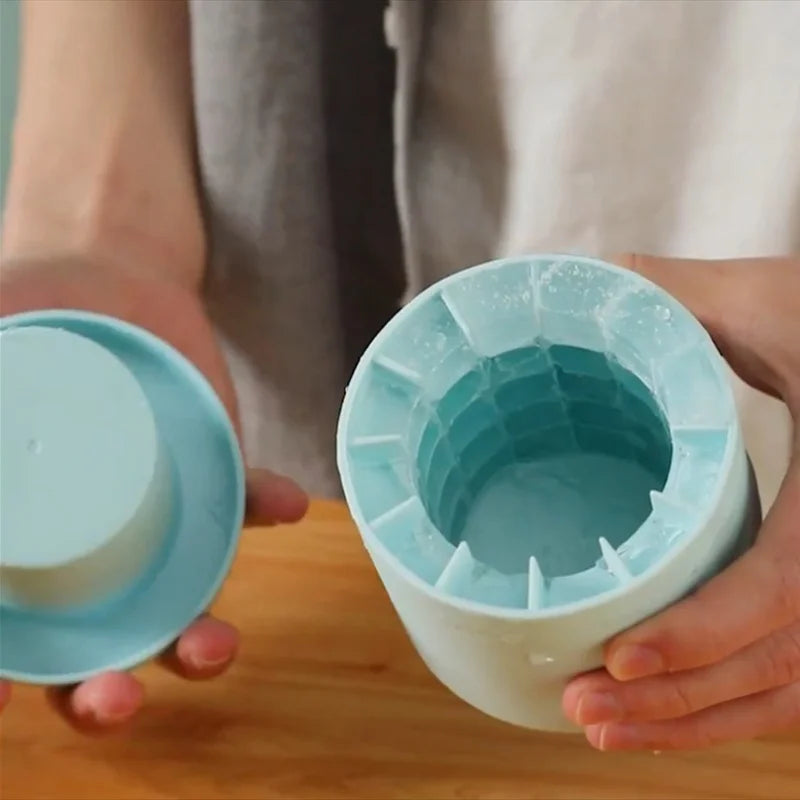 Forma de Gelo de Silicone Redonda com Tampa - Loja Sem Barreiras