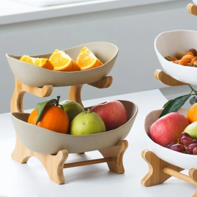 Fruteira de Mesa Cesta de Fruta Bambu - Loja Sem Barreiras