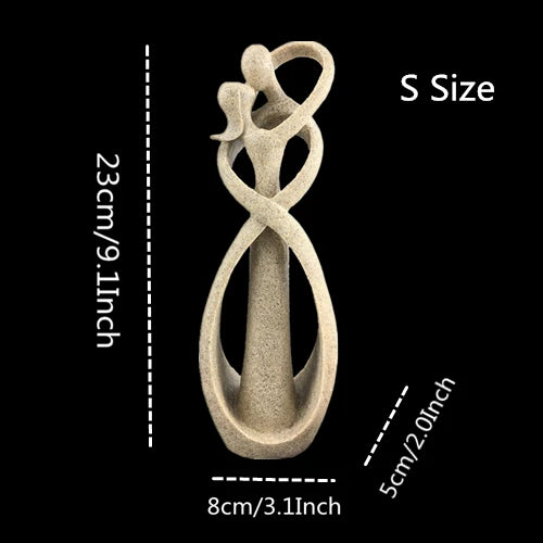 Escultura Abstrata de Casal Beijando em Resina