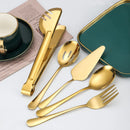 Kit Utensílios de Cozinha 6 Peças em Aço Inox Dourado e Prata - Loja Sem Barreiras