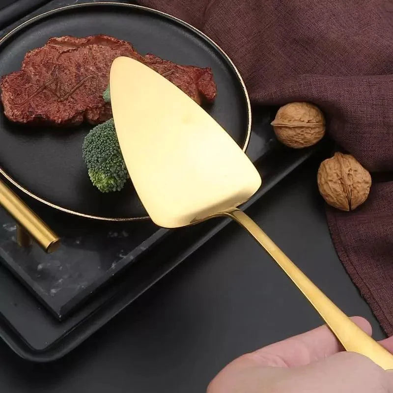 Kit Utensílios de Cozinha 6 Peças em Aço Inox Dourado e Prata - Loja Sem Barreiras