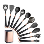 Kit Utensílios de Cozinha Silicone 10 Peças Com Organizador Rosé - Loja Sem Barreiras