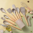 Kit de Utensílios de Cozinha de Silicone com 12 Peças - Loja Sem Barreiras