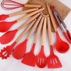 Kit de Utensílios de Cozinha de Silicone com 12 Peças - Loja Sem Barreiras