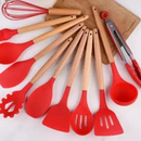 Kit de Utensílios de Cozinha de Silicone com 12 Peças - Loja Sem Barreiras