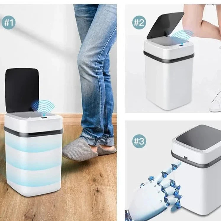 Lixeira para Banheiro e Cozinha Automática com Sensor 13L - Loja Sem Barreiras