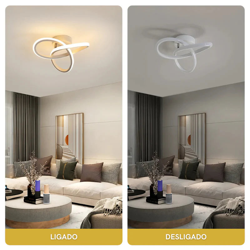 Luminária de Teto LED Para Quarto e Sala de Jantar com 3 Cores - Loja Sem Barreiras