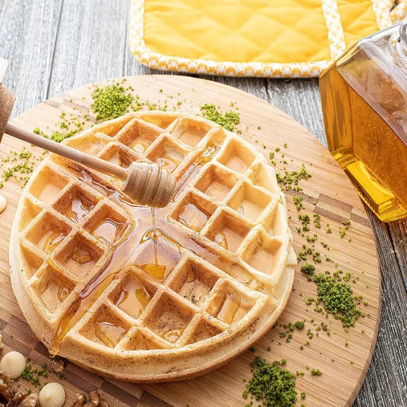 Meleira de Vidro Porta Mel com Colher e Tampa de Madeira - Loja Sem Barreiras