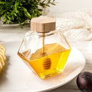 Meleira de Vidro Porta Mel com Colher e Tampa de Madeira - Loja Sem Barreiras