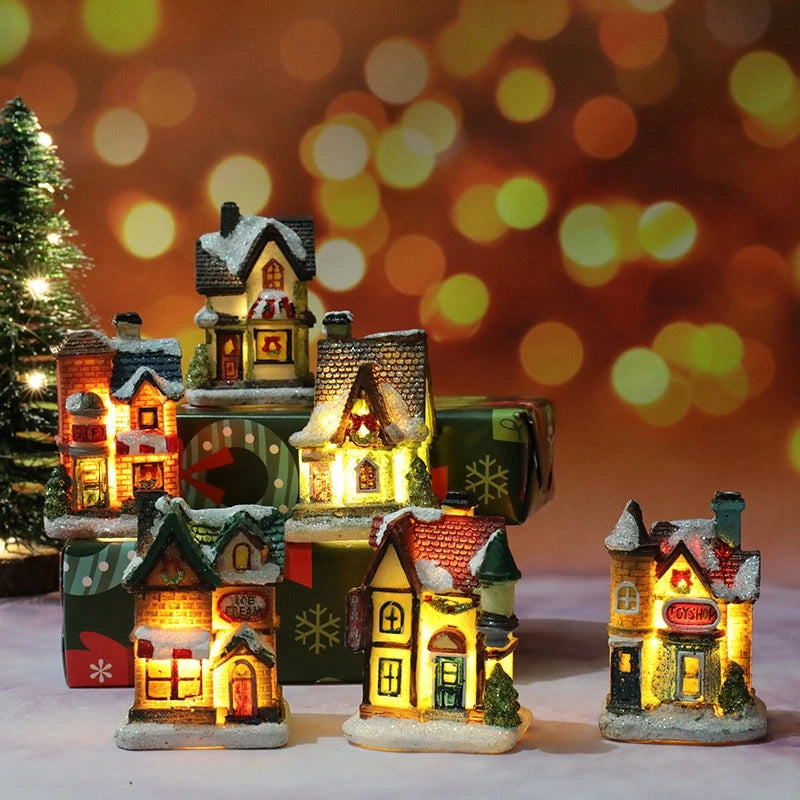 Mini Casas Decorativas de Natal com Iluminação - Loja Sem Barreiras