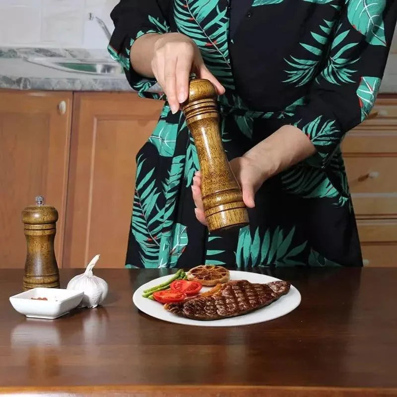 Moedor de Pimenta e Temperos Manual de Madeira - Loja Sem Barreiras