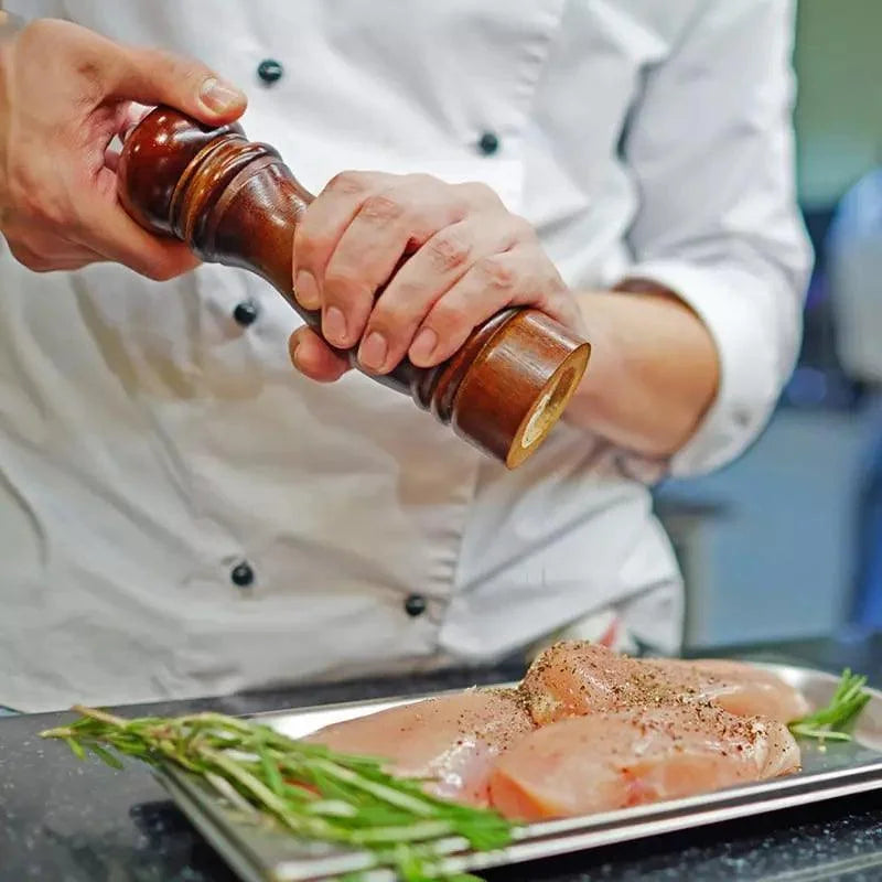 Moedor de Pimenta e Temperos Manual de Madeira - Loja Sem Barreiras