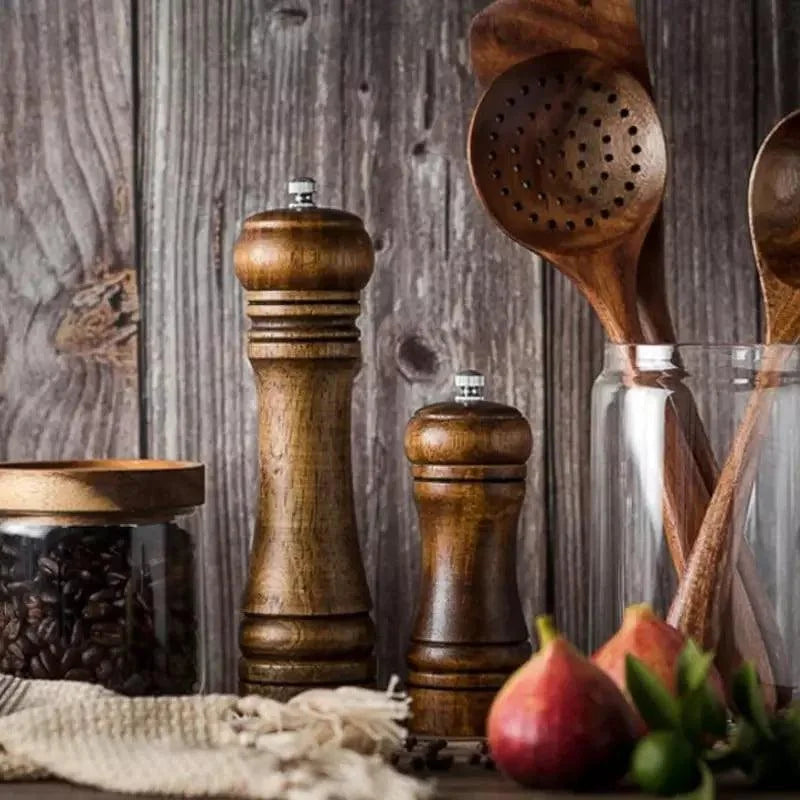 Moedor de Pimenta e Temperos Manual de Madeira - Loja Sem Barreiras