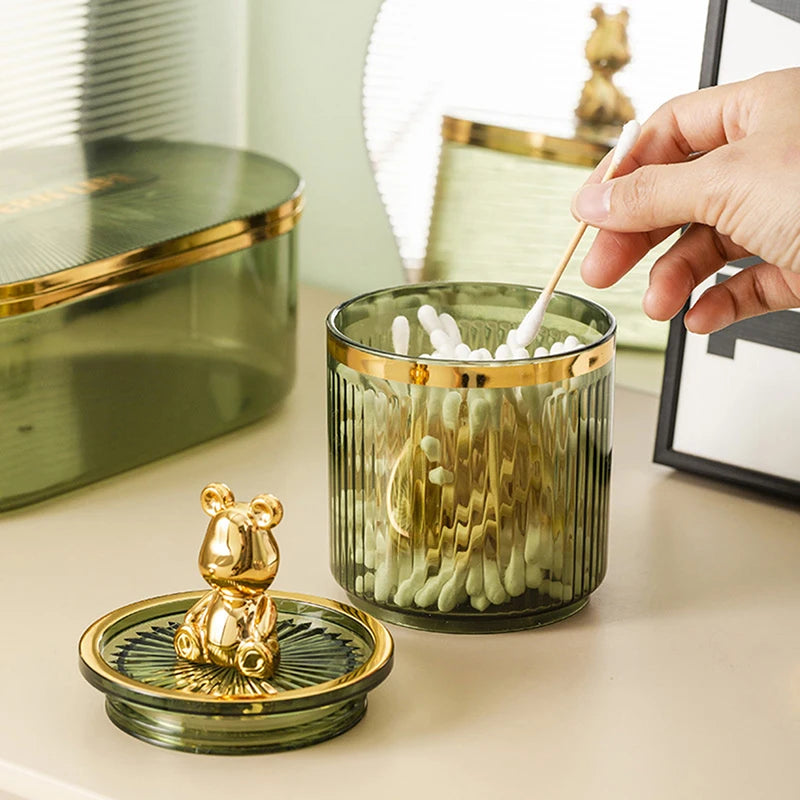 Organizador Porta Cotonete e Algodão Acrílico - Loja Sem Barreiras