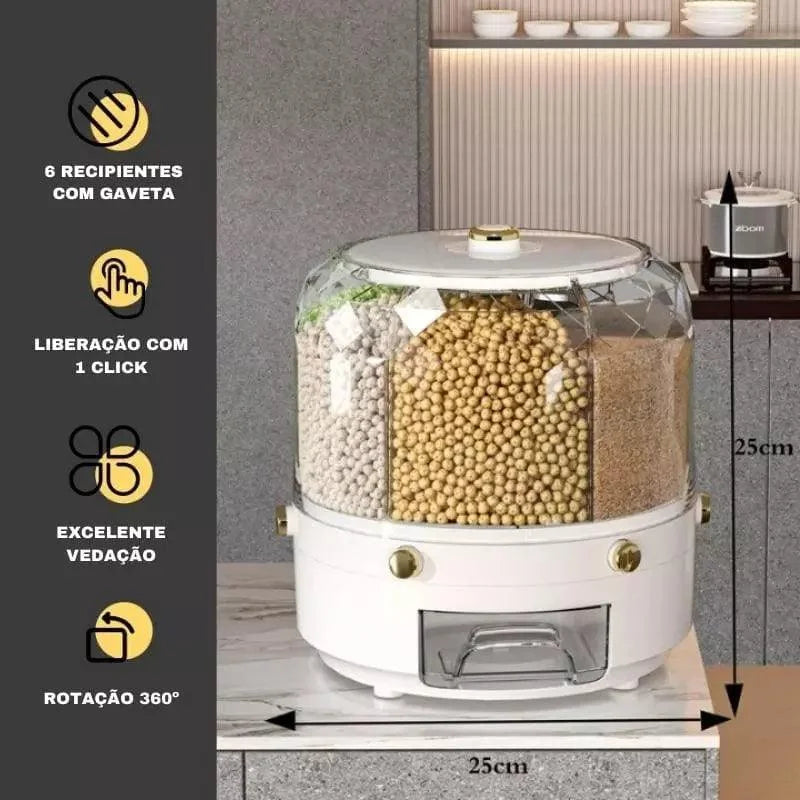 Organizador e Dispensador de Alimentos e Cereais - Loja Sem Barreiras