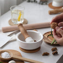 Pilão com Macerador de Cerâmica Base de Madeira - Loja Sem Barreiras