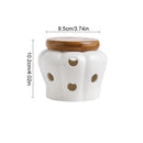 Pote Organizador de Cerâmica com Tampa de Madeira - Loja Sem Barreiras